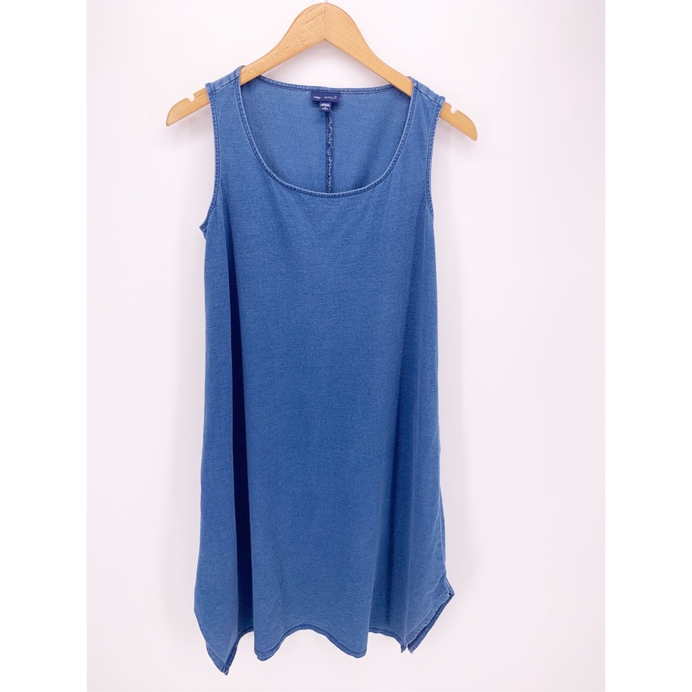 Indigo Pure Jill Women's Small Blue Asymmetric Hem Midi Dress D12